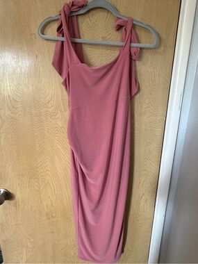 Club L London Mauve Tie-Shoulder Midi Dress